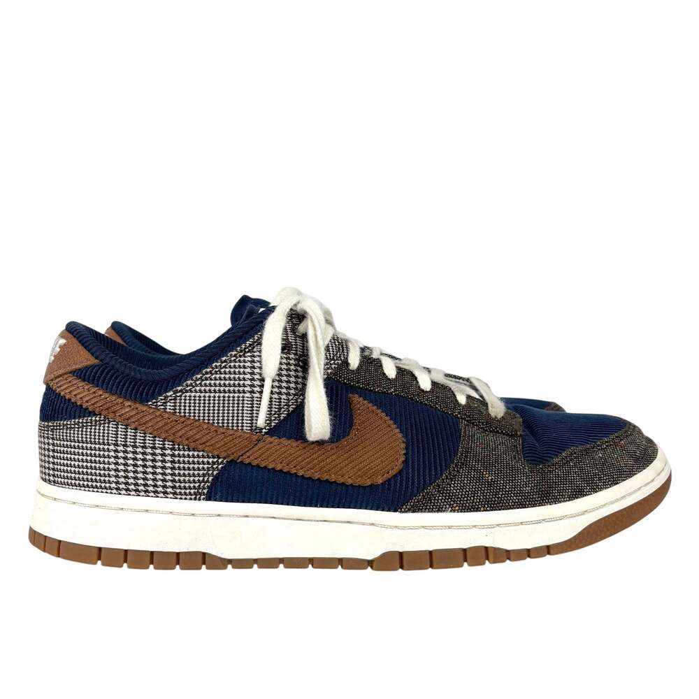 Nike Dunk Low Top Sneakers Tweed Midnight Navy Corduroy FQ8746-410 Size 10.5